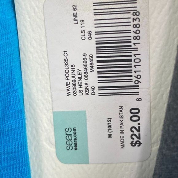 Canyon River Blues Wave Pool LS Henley  Tee 10/12 - Picture 3 of 6